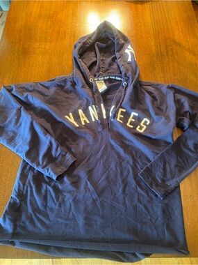 Victoria’s Secret PINK New York Yankees Hoodie Womens Size Large Navy Blue MLB